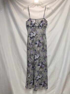 Vintage 90s Step'pin Out Floral Slip Dress Y2K Size 7/8